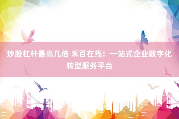 炒股杠杆最高几倍 禾百在线：一站式企业数字化转型服务平台